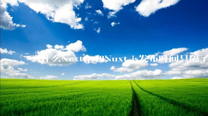 为什么Next.js和Nuxt.js发布时间只隔了几小时？